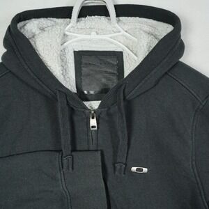 Oakley‎ Mens Sherpa Lined Full Zip Hoodie Black Heavy Size Large FA13 Jacket